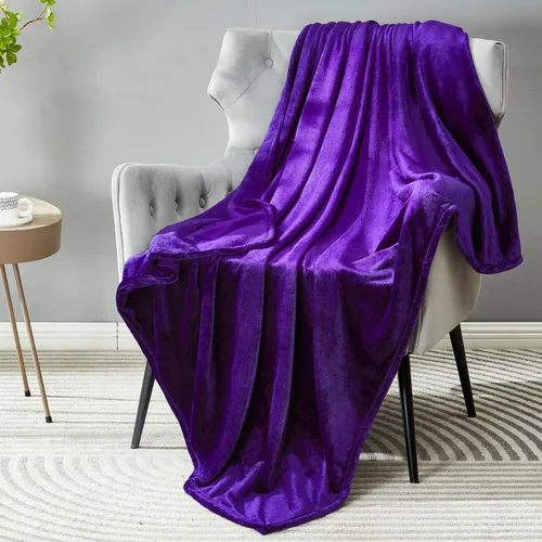 Miniatura 22 de Dreamnine Manta extrasuave, vellón de felpa, silla, sofá, 50 x 60 pulgadas, franela de terciopelo, ligera, mullida, microfelpa, decorativa, cálida
