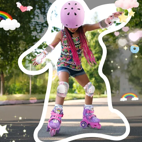 Miniatura 9 de SULIFEEL Patines de Ruedas Ajustables para Niñas Niños Infantiles, Ruedas Divertidas Iluminadas con Luz Flash de Tipo Equilibrio de Tres Puntos