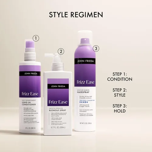 Miniatura 9 de John Frieda Frizz Ease Daily Nourishment - Acondicionador sin enjuague para cabello encrespado, desenredante e hidratación ligera, 8 onzas líquidas