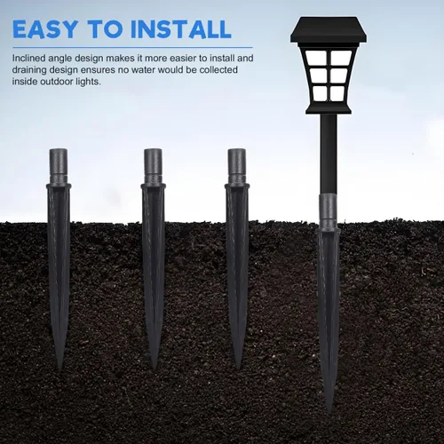 Miniatura 6 de Angoily 25 estacas de luz solar, 5.5 x 0.55 pulgadas, estacas de repuesto de luz, para Halloween, para iluminación de jardín, paisaje, patio