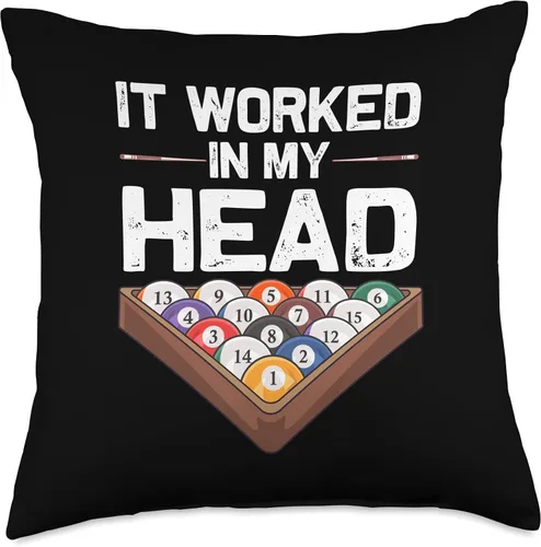 Miniatura 5 de 8 Ball Pool Gift Billiards Accessories & Stuff Divertido diseño de billar para hombres y mujeres, cojín deportivo para jugadores de piscina, 16 x 16