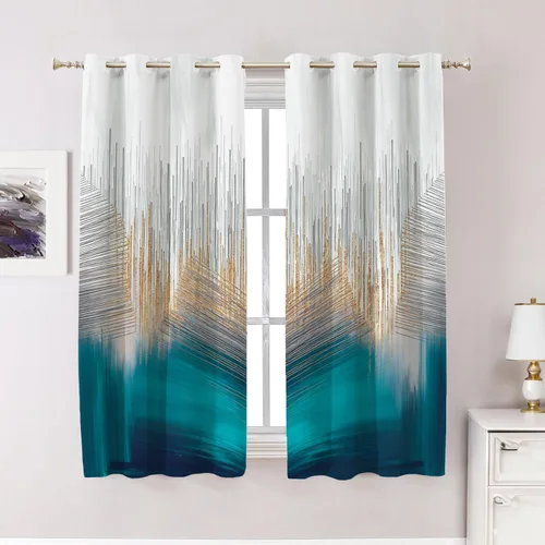 Miniatura 13 de Cortinas opacas de poliéster multicapa para cafetería, con diseño de diamantes, 2 unidades, 26 x 24 pulgadas