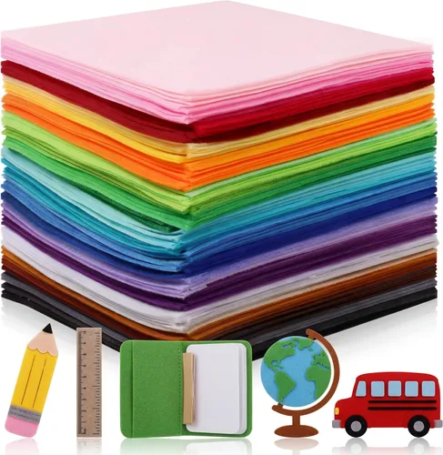 Miniatura 23 de Moukeren 460 piezas, hojas de fieltro de 4 x 4 pulgadas, paquete grande, 1 mm de grosor, tela de fieltro suave, 20 colores surtidos