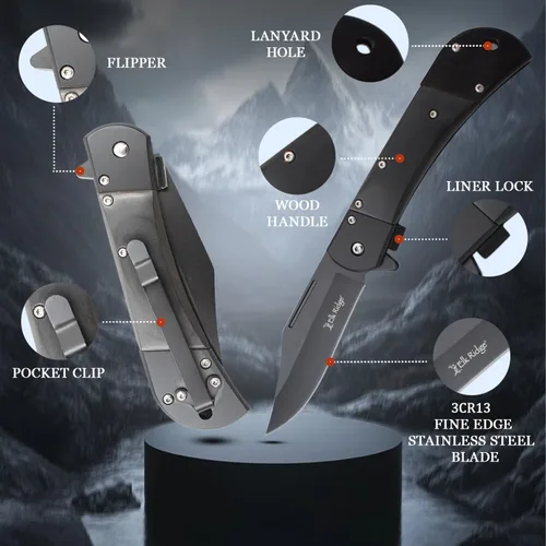 Miniatura 3 de Cuchillo Elk Ridge ER-A009 Series Spring Assist Folding, Straight Edge Blade, 4,75 pulgadas