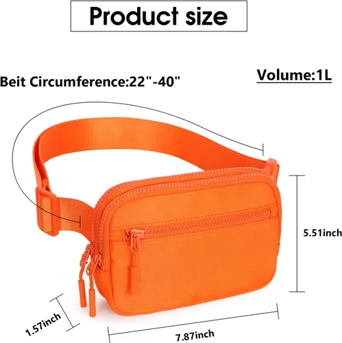 Miniatura 22 de WESTBRONCO Riñoneras para mujeres y hombres, bolsa para cinturón con bolsillos con cremallera, riñoneras modernas, bolsas cruzadas ligeras de 1