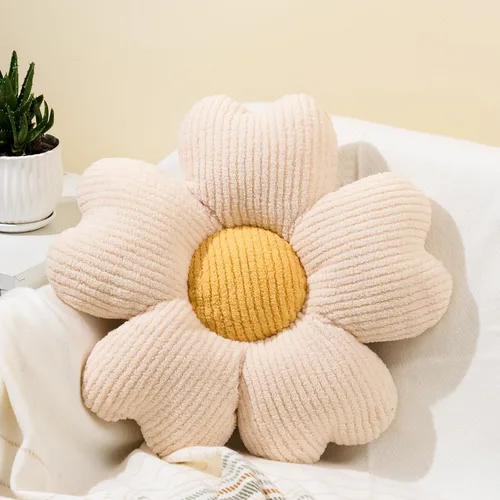 Miniatura 8 de Sioloc Almohada Decorativa de Flores, Lindo Cojín de Asiento de Suelo con Margaritas, Almohadas Decorativas Divertidas y Estéticas para Cama Sofá