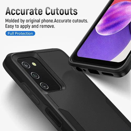 Miniatura 3 de Funda para Samsung Galaxy A03S, con protector de pantalla [prueba de caídas de grado militar], resistente, resistente, a prueba de golpes, para Negro
