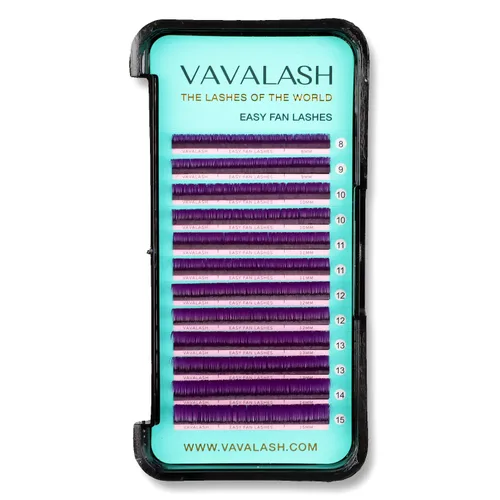 Miniatura 13 de VAVALASH Extensiones de pestañas postizas en abanico con forma de espigas, bandeja mixta de 0.315-0.591 in, rizo C, 0.003 in, negro mate