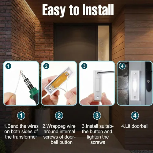 Miniatura 4 de Saillong Botón de Timbre Iluminado de 2 Piezas, Interruptor de Abridor de Puerta de Garaje Montado en la Pared de Navidad con Luz LED Compatible
