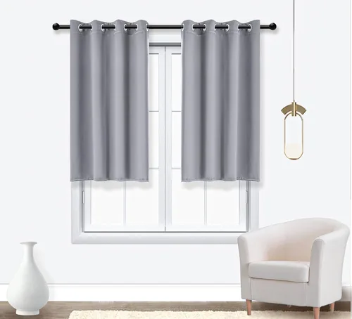 Miniatura 53 de PI Cortinas opacas para dormitorio, tratamiento de ventana con aislamiento térmico de anillo superior, cortinas oscurecedoras de habitación