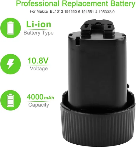 Miniatura 2 de Batería de repuesto para Makita 12V Max BL1013 194550-6 194551-4 195332-9 CL100DW DF330D FD01ZW de 4000mAh 10.8V BL1014