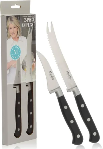 Miniatura 8 de Martha Stewart Carverton Juego de 15 cuchillos de cocina de acero inoxidable de alto carbono con mango forjado de ABS triple remache y bloque