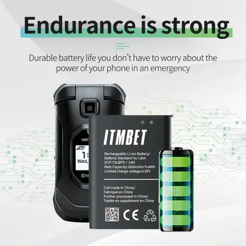 Miniatura 4 de Batería SCP-73LBPS, (2026 nueva actualizada) 3000mAh 0 Ciclo Batería de repuesto de alta capacidad para Kyocera DuraXV Extreme E4810 DuraXE Epic