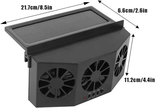 Miniatura 7 de Tiiyee Ventilador de ventilación de automóvil, enfriador portátil con energía solar, ventilador de ventana, ventilador de escape de automóvil