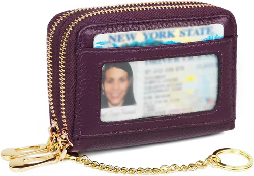 Miniatura 26 de imeetu - Tarjetero RFID, Estuche para Tarjetas de Negocios de Cuero Genuino, Cartera con Bloqueo RFID para Mujeres y Hombres