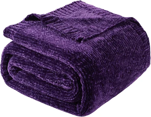 Miniatura 19 de BATTILO HOME Manta de Chenille Verde Oliva para Sofá, Acogedora Manta de Punto para Cama, Sofá, Exteriores, Súper Suave y Cálida, Mantas de Chenille