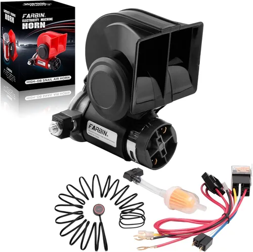 Miniatura 12 de FARBIN - Bocina de aire mini de 12 V, 150 db, súper fuerte, claxon compacto para automóvil con compresor y arnés de cableado para cualquier vehículo