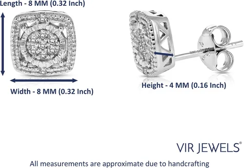 Miniatura 3 de Pendientes de diamantes de 110 quilates en plata de ley 925 con forma cuadrada