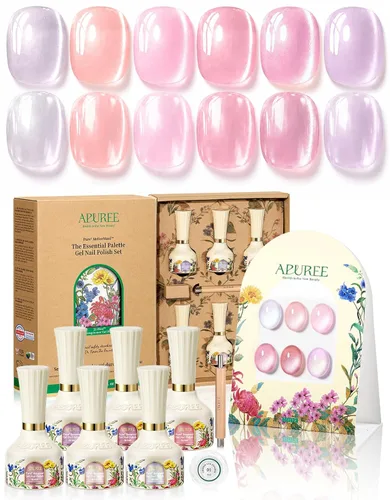 Miniatura 22 de APUREE Esmalte de uñas de gel fortalecedor: ámbar traslúcido Certificado USDA de base biológica Calidad de salón libre de HEMA Esmalte de gel