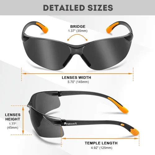 Miniatura 4 de ProtectX Gafas de seguridad para hombres y mujeres, lentes de sol de seguridad con lentes antivaho resistentes a los arañazos, agarres Olympus