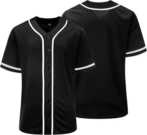 Camiseta de béisbol para hombres y mujeres, uniformes deportivos hipster hip hop, camisas de manga corta para camisa personalizada con botones