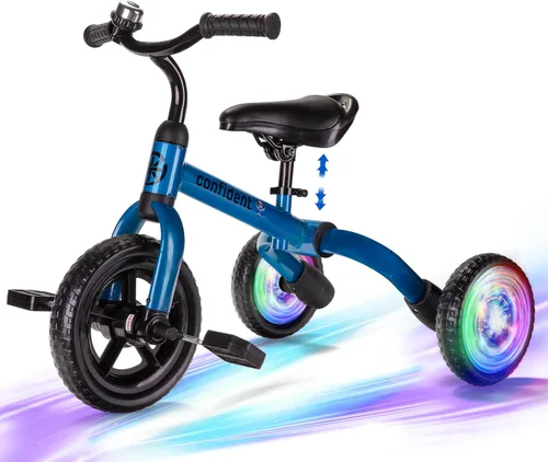 Miniatura 9 de YGJT Triciclo 3 en 1 para niños de 2 a 5 años, bicicletas de equilibrio plegables para niños con asiento ajustable y pedal extraíble, juguetes