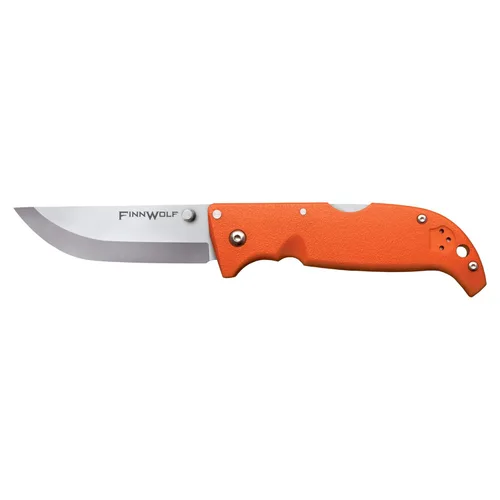 Miniatura 5 de Cold Steel Finn Wolf - Cuchillo plegable de caza con mango naranja AUS8A de 3.5 pulgadas, afilado, 4.375 pulgadas, Griv-Ex Blaze mango naranja