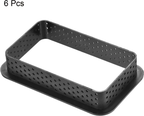 Miniatura 3 de uxcell 6 anillos perforados de mousse para tartas, forma rectangular, cortador de hornear para tartas, pastel de bricolaje, herramienta