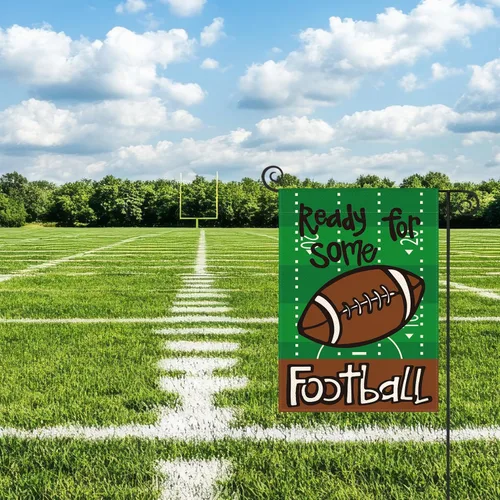 Miniatura 3 de AVOIN colorlife Bandera de jardín de fútbol Ready For Some de 12 x 18 pulgadas Doble cara, resistente a la intemperie y a la decoloración