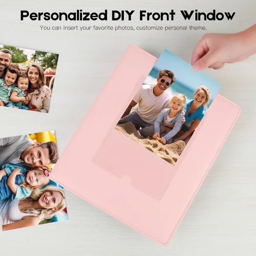 Miniatura 3 de Álbum de fotos de 272 bolsillos de 5 x 7 pulgadas con capacidad para 272 fotos, álbum de fotos de 5 x 7 pulgadas, cubierta de cuero de gran
