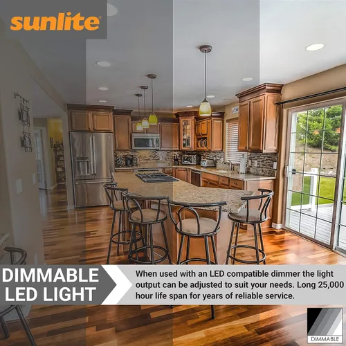 Miniatura 4 de Sunlite 41191 Bombilla LED BR40 empotrable, 14 W (equivalente a 85 W), 1060 lúmenes, base media (E26), regulable, inundación, certificación UL, 6500
