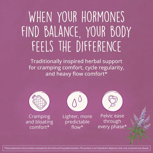 Miniatura 7 de Equilibrio Hormonal para Mujeres – Suplemento de Apoyo para SPM, Menopausia y Perimenopausia Alivio de Hinchazón, Cólicos Menstruales, Estado