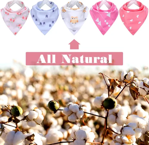 Miniatura 5 de Janmercy Paquete de 5 baberos tipo bandana para adultos, extra grandes, suaves, ajustables, absorbentes, para mujeres, necesidades especiales
