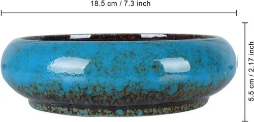 Miniatura 3 de ARTKETTY Macetas para suculentas – Macetas grandes para suculentas con bandeja de drenaje, 1 maceta rectangular + 1 maceta redonda para bonsái