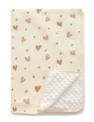 Sea Zaela Manta de bebé unisex para niños y niñas, manta minky con muselina de algodón frontal punteado forro polar de doble capa patrón margarita
