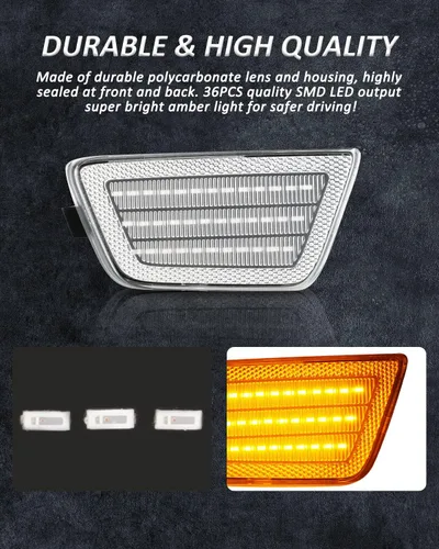 Miniatura 3 de Ensemble de luces de marcador lateral LED Bestview, lámparas de señal de estacionamiento para parachoques delantero compatibles para Chevy Cruze