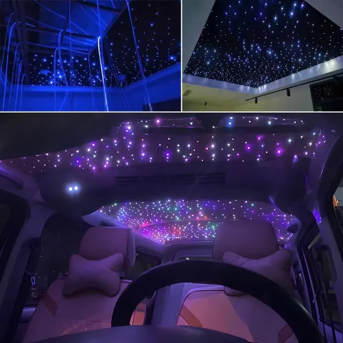 Miniatura 5 de AKEPO Luces de fibra óptica de control de aplicación RGBW de 16 W, activadas por música, 430 piezas de 9.8 pies/9.8 ft (0.03+0.04+0.06 pulgadas)