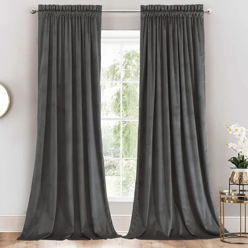 Miniatura 11 de Royal Hotel Bedding Paneles de cortinas opacas de terciopelo con bolsillo superior para cortinero, peso pesado, paneles sólidos de terciopelo suave