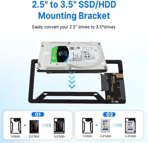 Miniatura 4 de Convertidor de unidad SATA de disco duro interno SSD de 6 GB de 2,5 pulgadas a 3,5 pulgadas