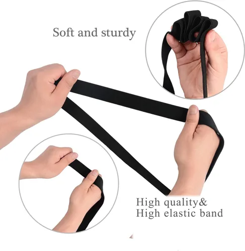 Miniatura 5 de Correas elásticas para equipaje hechas de cuero auténtico un accesorio de maleta de viaje ajustable y portátil negro