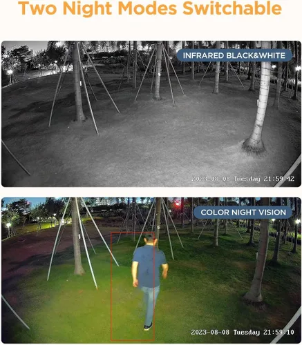 Miniatura 5 de Sistema de cámara de seguridad PoE, 8 cámaras IP con cable de 5MP con audio, visión nocturna a color inteligente y detección de vehículos con IA