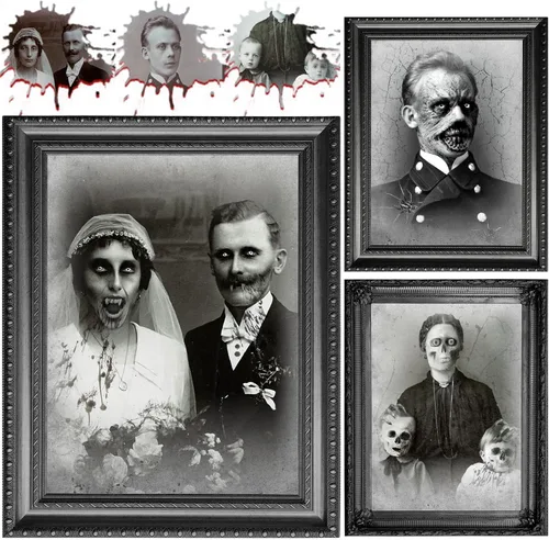 Tuanse Decoraciones de Halloween para interiores 3D con imágenes cambiantes de rostro, retratos aterradores, portarretratos espeluznantes de