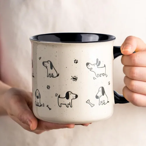 Miniatura 2 de AmorArc Juego de 2 tazas de café de cerámica grandes de 22 onzas, tazas de gran tamaño con mango grande para hombres, mujeres, papá, mamá, taza Negro