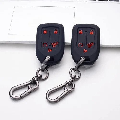 Miniatura 7 de JKCOVER 2 fundas para llavero inteligente compatibles con Chevrolet Chevy Silverado y GMC Sierra 1500 2500HD 3500HD 3500HD 2019, 2020, 2021, 2022