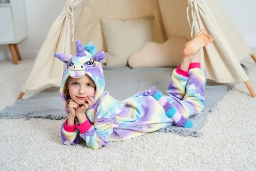 Miniatura 50 de Pijama de unicornio unisex para niños, enteritos para disfraz, Halloween