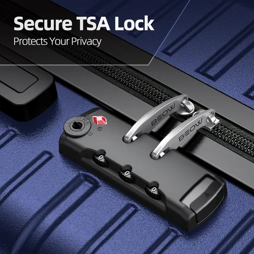 Miniatura 4 de BEOW Equipaje Sets Expandible Maletas Ligeras con Ruedas PC+ABS Durable Viaje Equipaje TSA Lock, Azul profundo