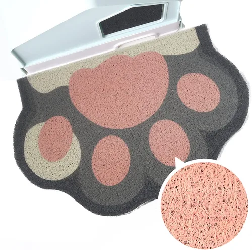 Miniatura 10 de Bonita alfombra de arena para gatos de 24 x 19 pulgadas, tapete para caja de arena, suave para patas de gatito, fácil de limpiar, antideslizante