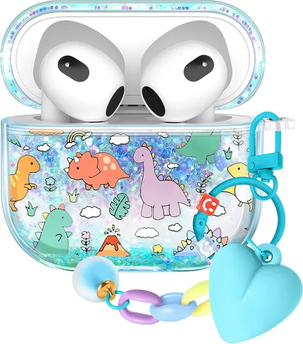 Miniatura 34 de Funda para Apple para Airpods 4 Case 2024 - Arena Movediza Líquida Arte Artístico Estético Funda Mujer Chica Mujeres Brillante Brillo Purpurina