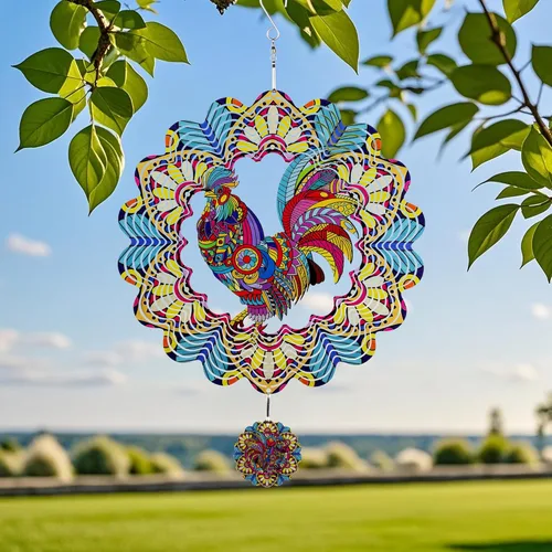 Miniatura 10 de Molinillos de viento colgantes, molinillo de viento cinético de colibrí 3D de 12 pulgadas para decoración de patio y jardín, acero inoxidable