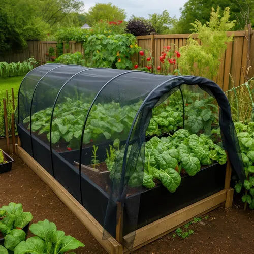 Miniatura 3 de Cubierta de malla para jardín, poliéster negro de 10 x 30 pies, red multiusos para uso en exteriores e interiores, protege de insectos, pájaros